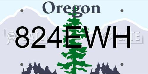 824EWH Oregon License Plate