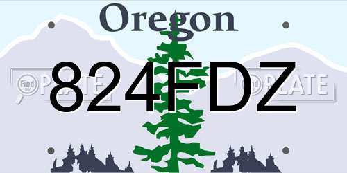 824FDZ Oregon License Plate