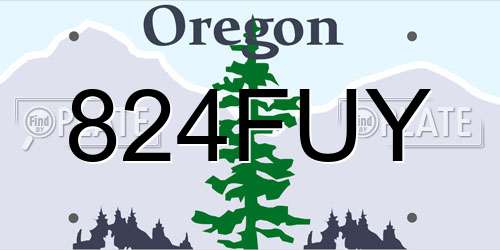 824FUY Oregon License Plate