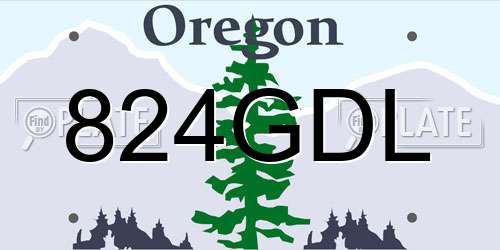 824GDL Oregon License Plate
