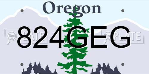 824GEG Oregon License Plate