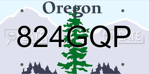824GQP Oregon License Plate