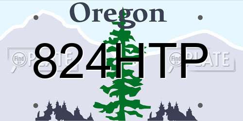 824HTP Oregon License Plate