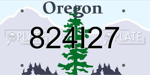 824I27 Oregon License Plate