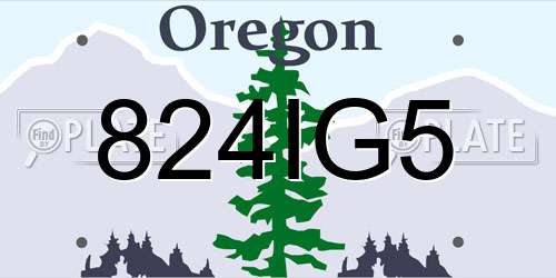 824IG5 Oregon License Plate