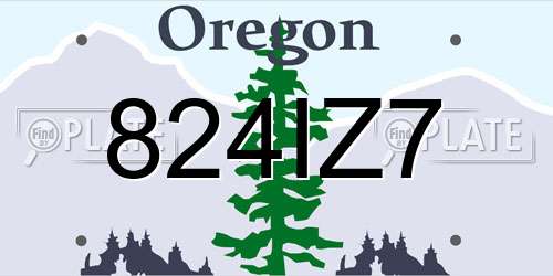 824IZ7 Oregon License Plate