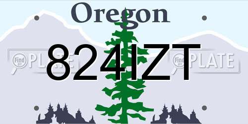 824IZT Oregon License Plate