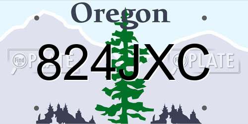 824JXC Oregon License Plate