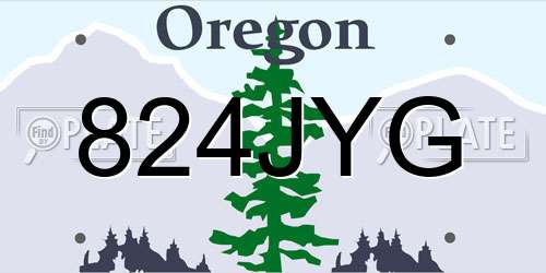 824JYG Oregon License Plate