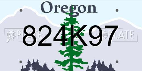 824K97 Oregon License Plate