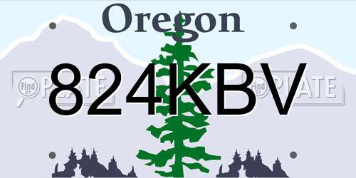 824KBV Oregon License Plate