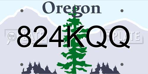 824KQQ Oregon License Plate