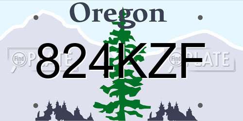 824KZF Oregon License Plate