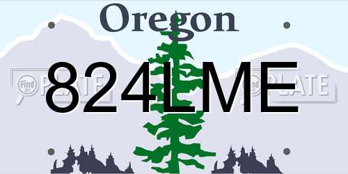 824LME Oregon License Plate