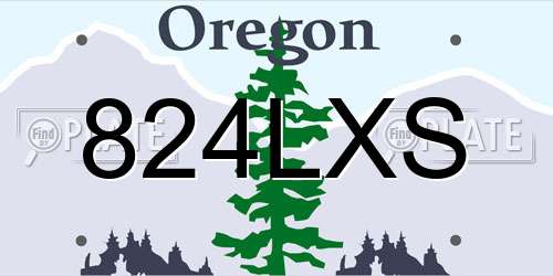 824LXS Oregon License Plate