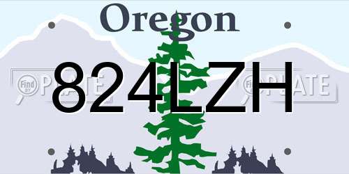 824LZH Oregon License Plate