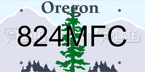 824MFC Oregon License Plate