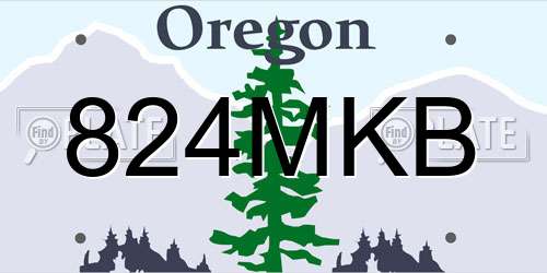 824MKB Oregon License Plate