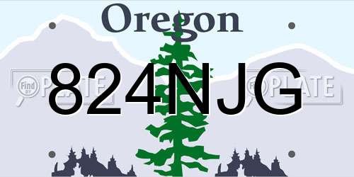 824NJG Oregon License Plate