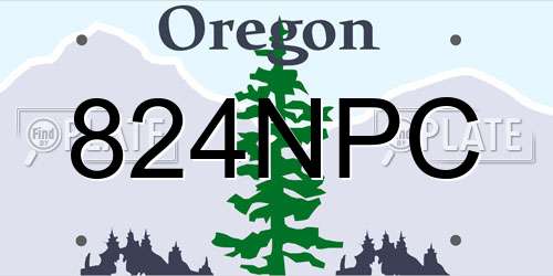 824NPC Oregon License Plate