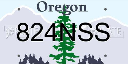 824NSS Oregon License Plate