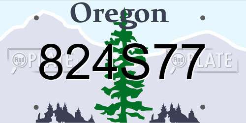 824S77 Oregon License Plate