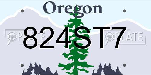 824ST7 Oregon License Plate