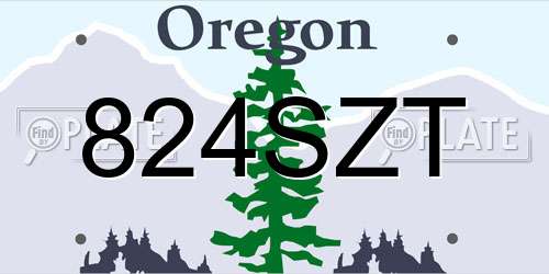 824SZT Oregon License Plate