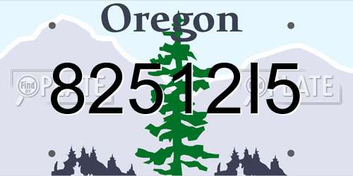 82512I5 Oregon License Plate
