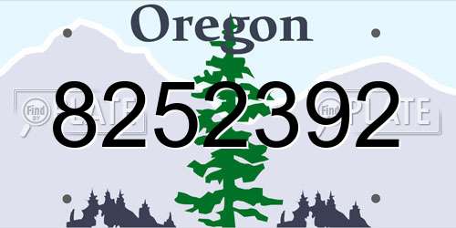 8252392 Oregon License Plate