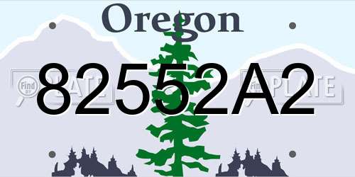 82552A2 Oregon License Plate