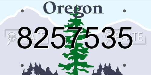 8257535 Oregon License Plate