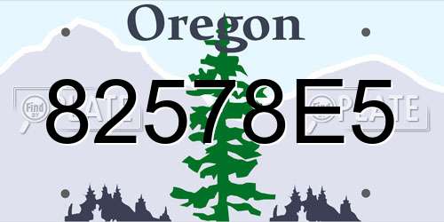 82578E5 Oregon License Plate