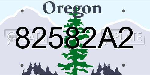82582A2 Oregon License Plate