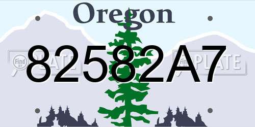 82582A7 Oregon License Plate