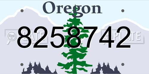 8258742 Oregon License Plate