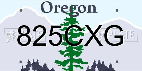 825CXG Oregon License Plate