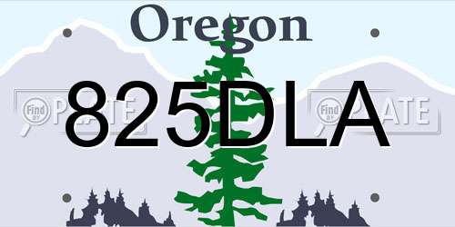 825DLA Oregon License Plate