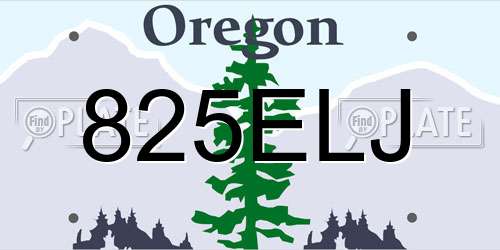 825ELJ Oregon License Plate