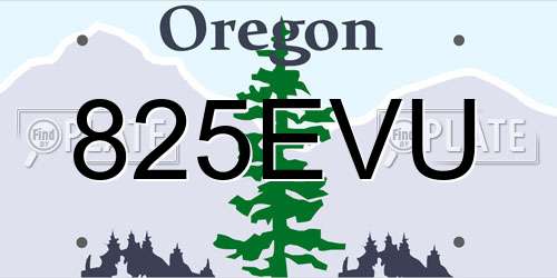 825EVU Oregon License Plate
