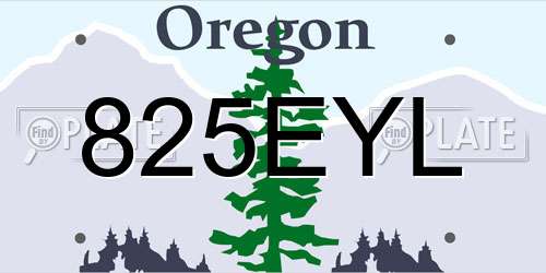 825EYL Oregon License Plate