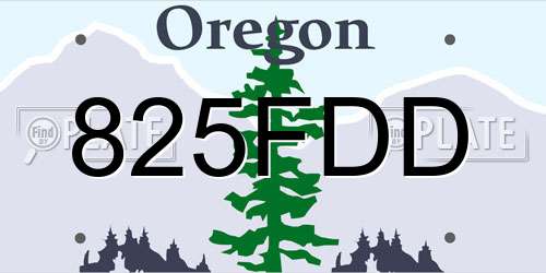 825FDD Oregon License Plate