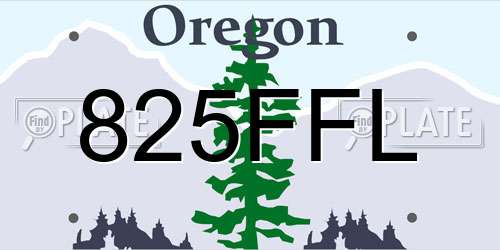 825FFL Oregon License Plate
