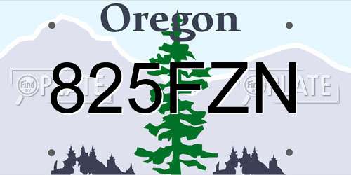 825FZN Oregon License Plate