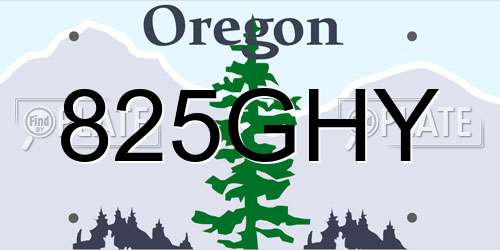 825GHY Oregon License Plate