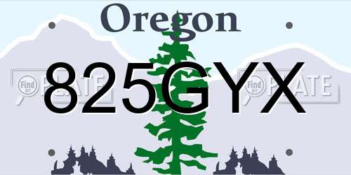 825GYX Oregon License Plate