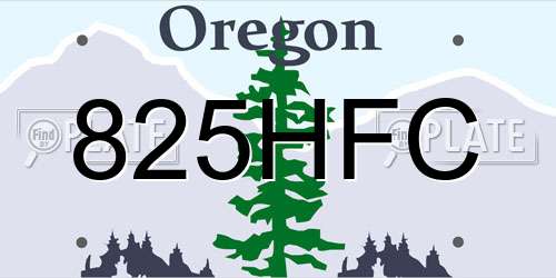 825HFC Oregon License Plate