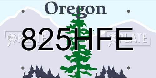 825HFE Oregon License Plate