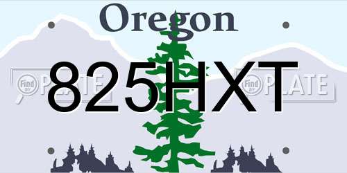 825HXT Oregon License Plate
