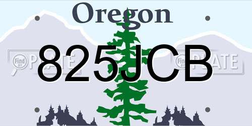 825JCB Oregon License Plate